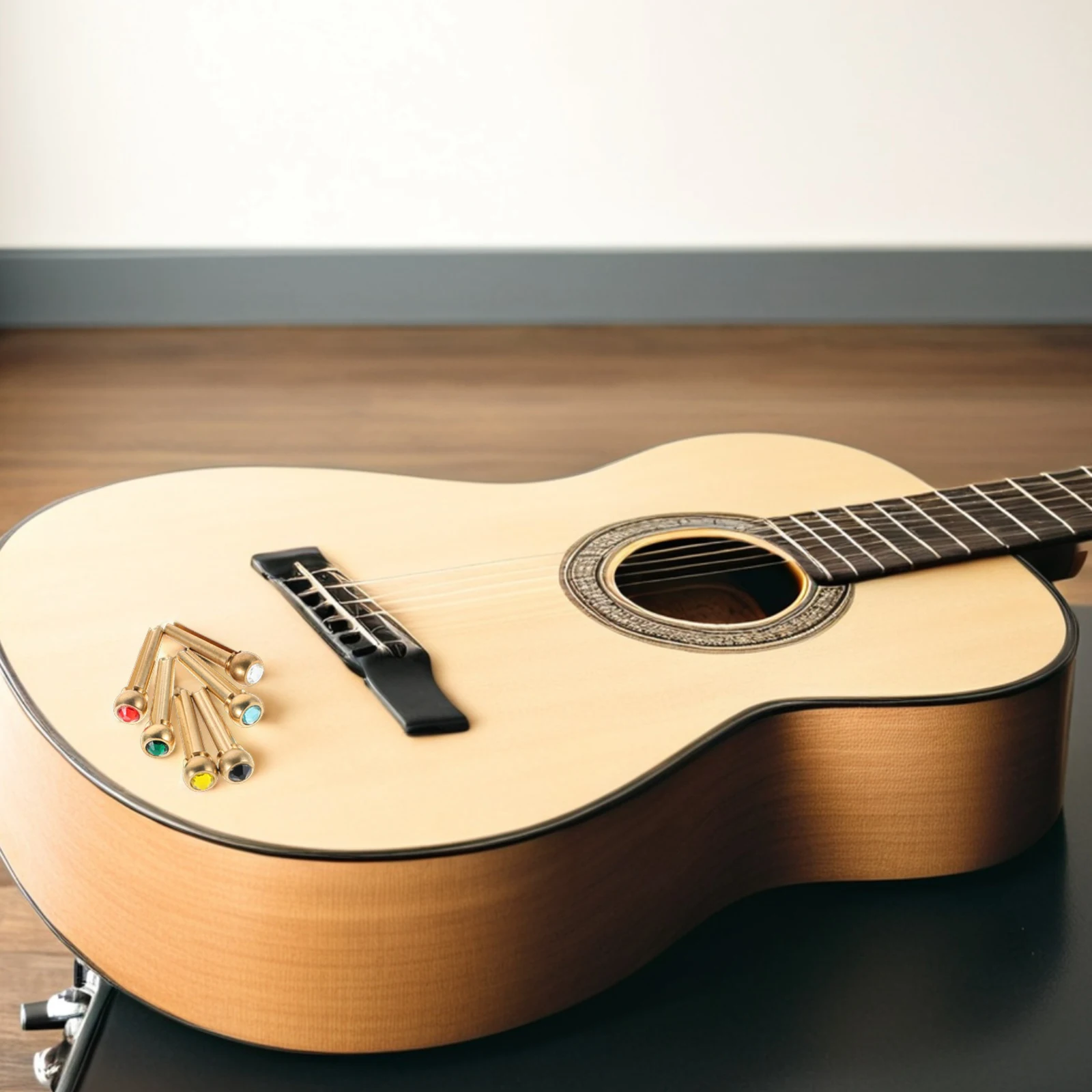 

6Pcs Acoustic Guitar Bridge Pins Stylish Design Luxurious Finish Easy Installation Vibrant Colors Guitar Accessories