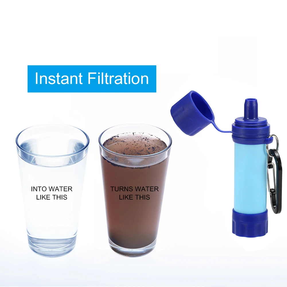 Personal Wild Life Emergency Water Filtering Tools Survival Water Purifier Straw for Outdoor Camping Hiking Hunting