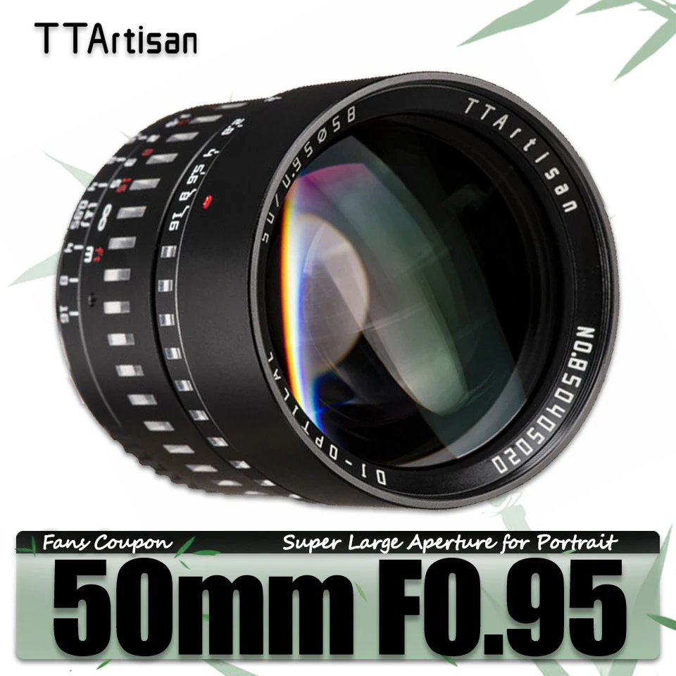 

TTArtisan APS-C 50mm F0.95 Large Aperture Portrait Lens for Sony A7RIII Canon R5 Nikon ZFC Fujifilm XT-100 M43 Sigma L Mount