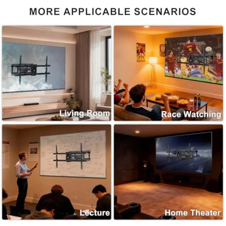 Heavy Duty Full Motion TV-muurbeugel voor extra grote tv's in thuisbioscoop en woonkamerinstellingen Ondersteunt tot 220 lb