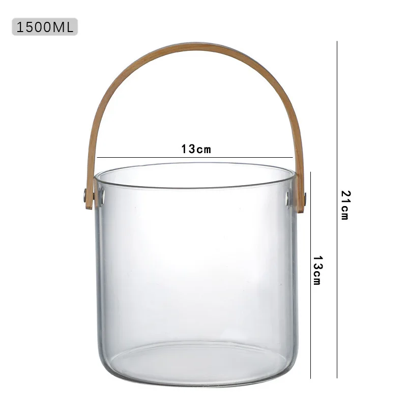 Light Luxury Fruit Basket Portable Glass Fruit Plate Living Room Candy Salad Bowl Home Snack Tray Fruit Wine Barrel Ice Bucket view 6