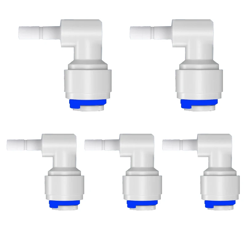 5 uds ósmosis inversa 1/4 3/8 conexión de manguera vástago de acoplamiento rápido L T recto RO agua acuario junta de plástico accesorio de tubería