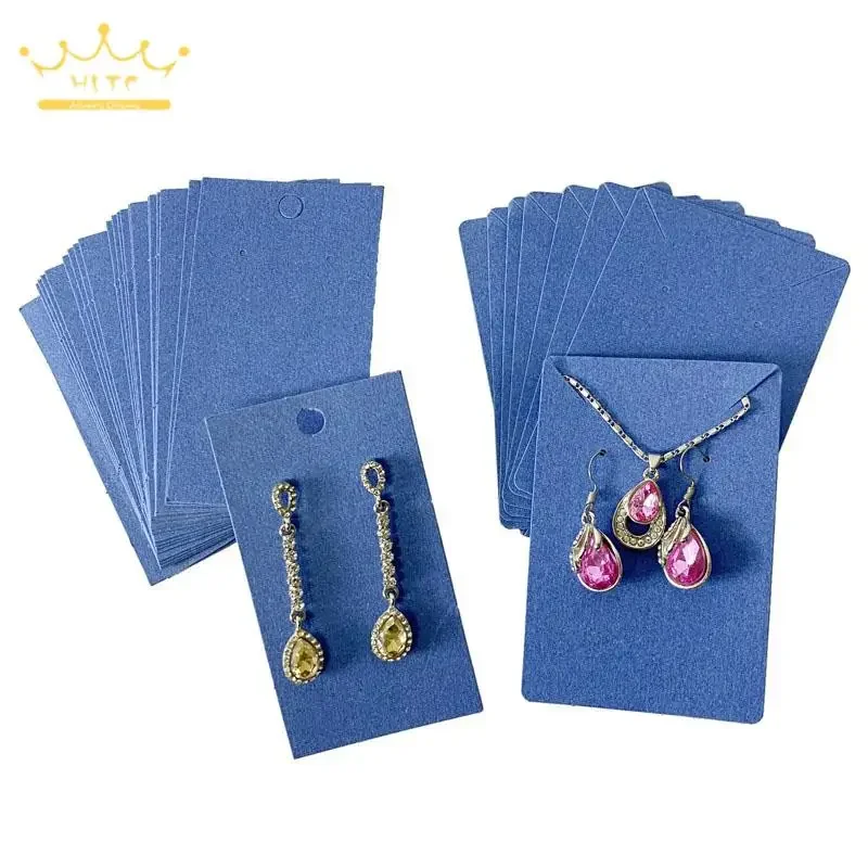 Paper Earring Display Cards Necklace Ear Stud Hang Tag Perforating Colourful Jewelry Paper Cards 50Pcs Cardboard for Jewelry view 4
