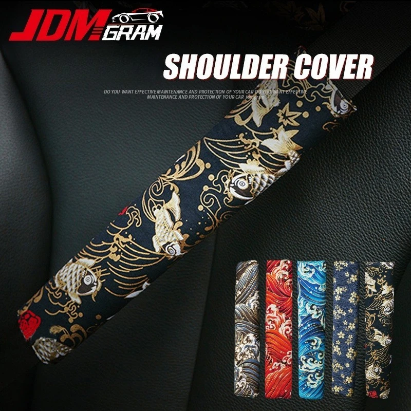 30cm JDM Universal Car Seat Belt Cover Soft Shoulder Pad Anti Abrasion Protective Cushion Auto Interior Modification Accessories