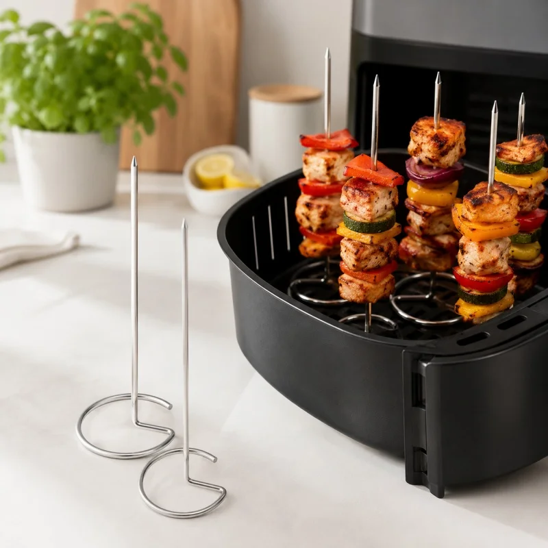 10-30 Peças de Aço Inoxidável para Fritadeira Elétrica: Espeto Vertical para Grelhar, Acessório Universal Reutilizável para Grelhador Vertical