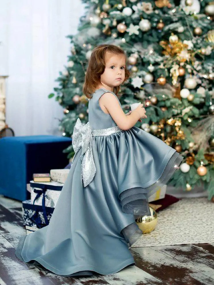 robe-personnalisee-pour-fille-d'honneur-pour-la-premiere-fete-d'anniversaire-sans-manches-col-rond-dos-en-satin-brillant-nœud-en-tulle-argente-a-paillettes-coupe-asymetrique
