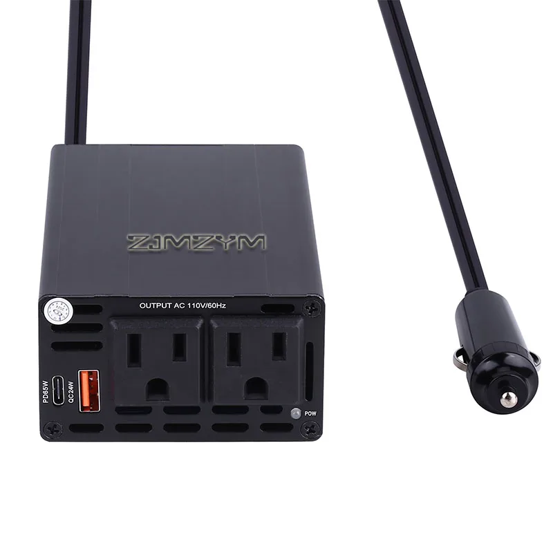 300W Car Power Inverter DC12V to 110V AC Car Charger Adapter 65W PD QC3.0 Fast Charge Car Cigarette Lighter Power Converter