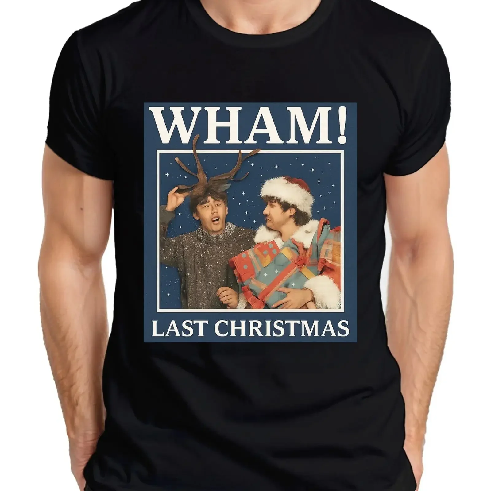 WHAM LAST CHRISTMAS 80s Retro Pop Band Men's T Shirt vintage Washed Unisex graphic fashion streetwear Comfortable