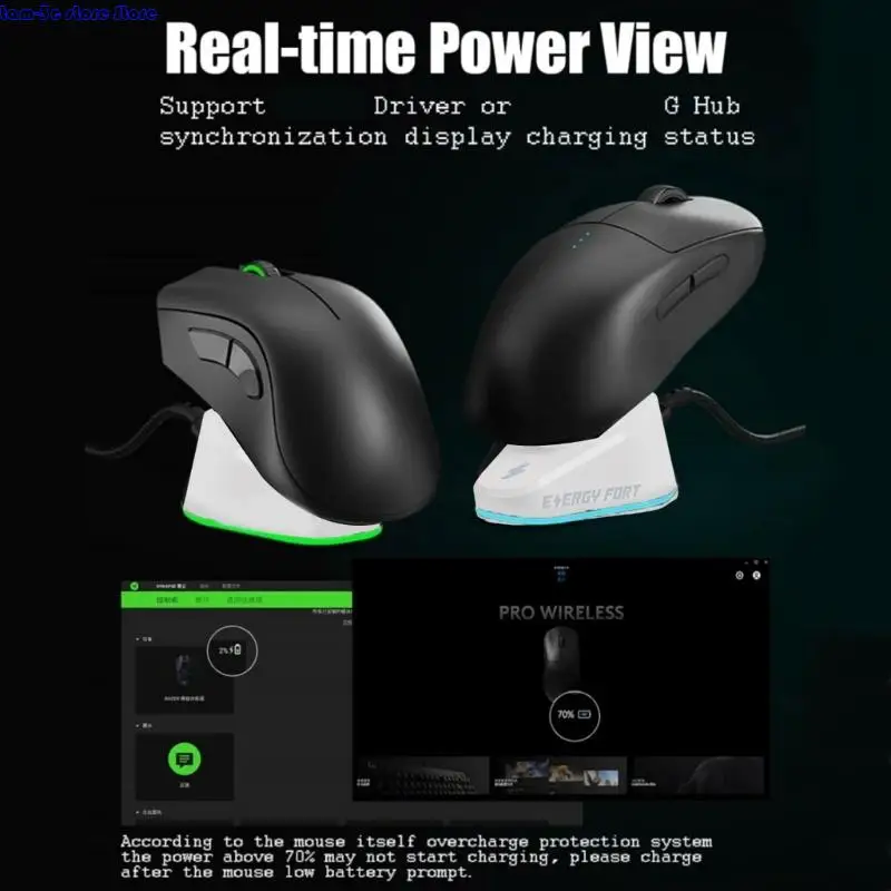 

D0UA 2 in 1 Wireless Charging Stand Charging Dock Replacement for GPW4/G502/X/G903 Computer Mouse Accessories