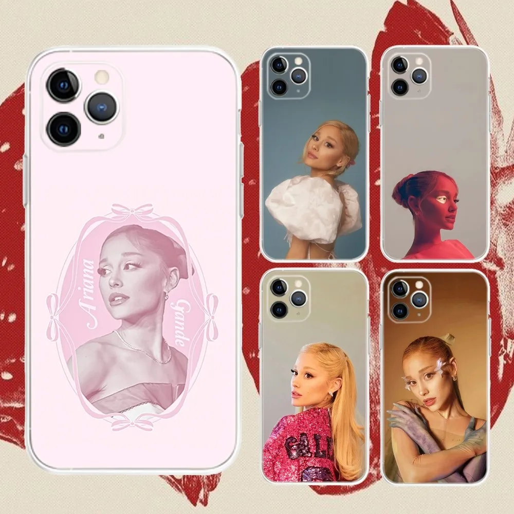 A-Ariana G-Grande Phone Case For iPhone 16,15,14,13,12,11 Plus,Pro,Max,XR,XS,X,7,8 Plus,SE,Mini Transparent Silicone Soft