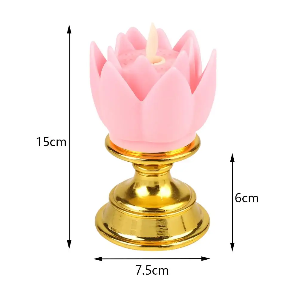 Exquisite Lotus Lamp Battery LED Holy Buddha Light for Desktop Temple Decoration