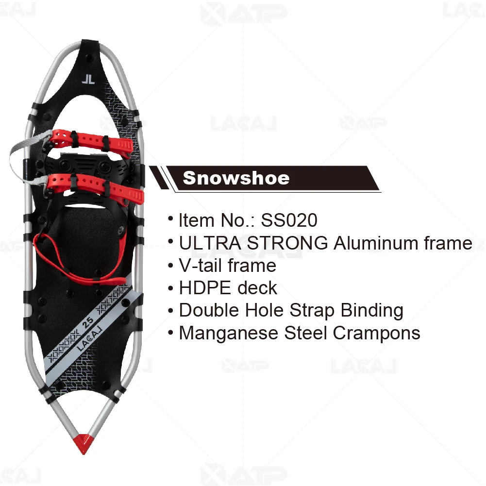 OEM Customized One-pull Binding Ultra Lightweight V-tail Frame Off Trail Running Snowshoes In Snow