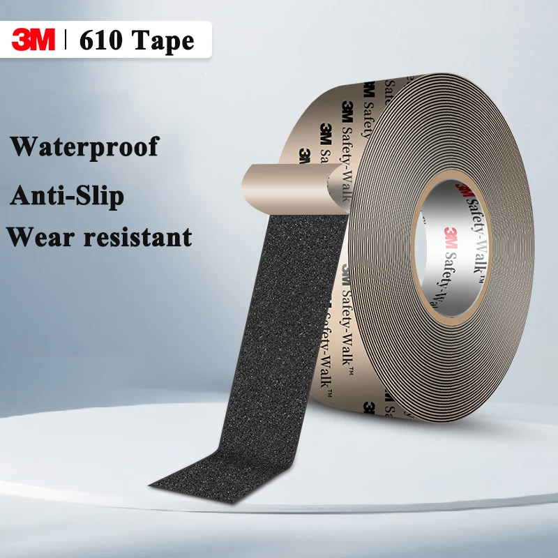 

3M 610 Anti-Slip Adhesive Tape, Diamond Sand, Staircase, Hallway, Bathroom Floor, Wear-Resistant Tape, Black 3M Adhesive Tape