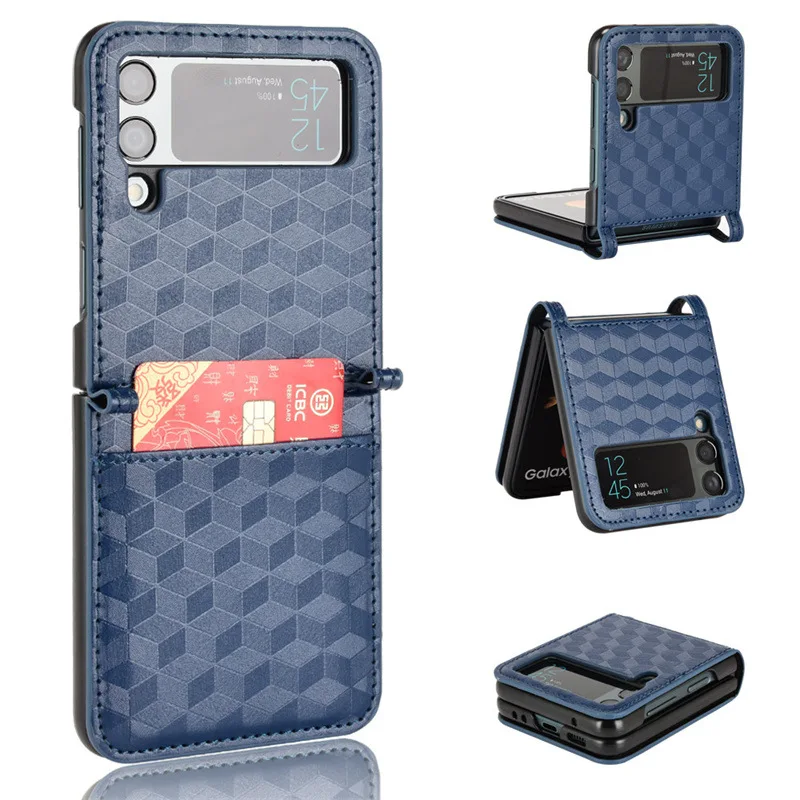 

Anti-Scratch Card Slot Leather Case for Samsung Galaxy Z Flip 3 5G Flip3 Shockproof Cell Phone Bag Fundas for Samsung Z Flip 3