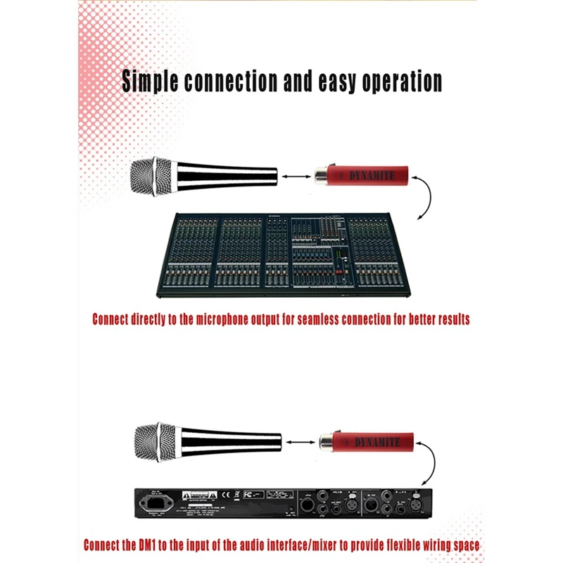 مضخم ميكروفون ديناميكي احترافي DM1 ديناميت نشط في الخط لميكروفون محمول باليد