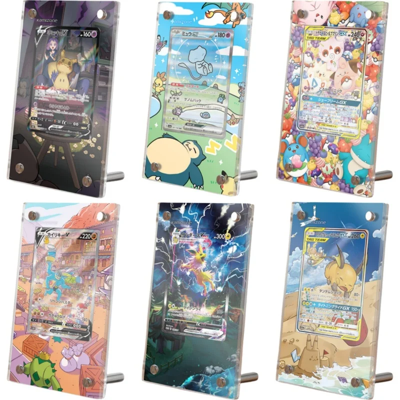 Anime Card Brick Charizard Rayquaza Snorlax Jolteon Ptcg Diy Acrylic Action Toy Figures Game Collection Display Rack No-Card