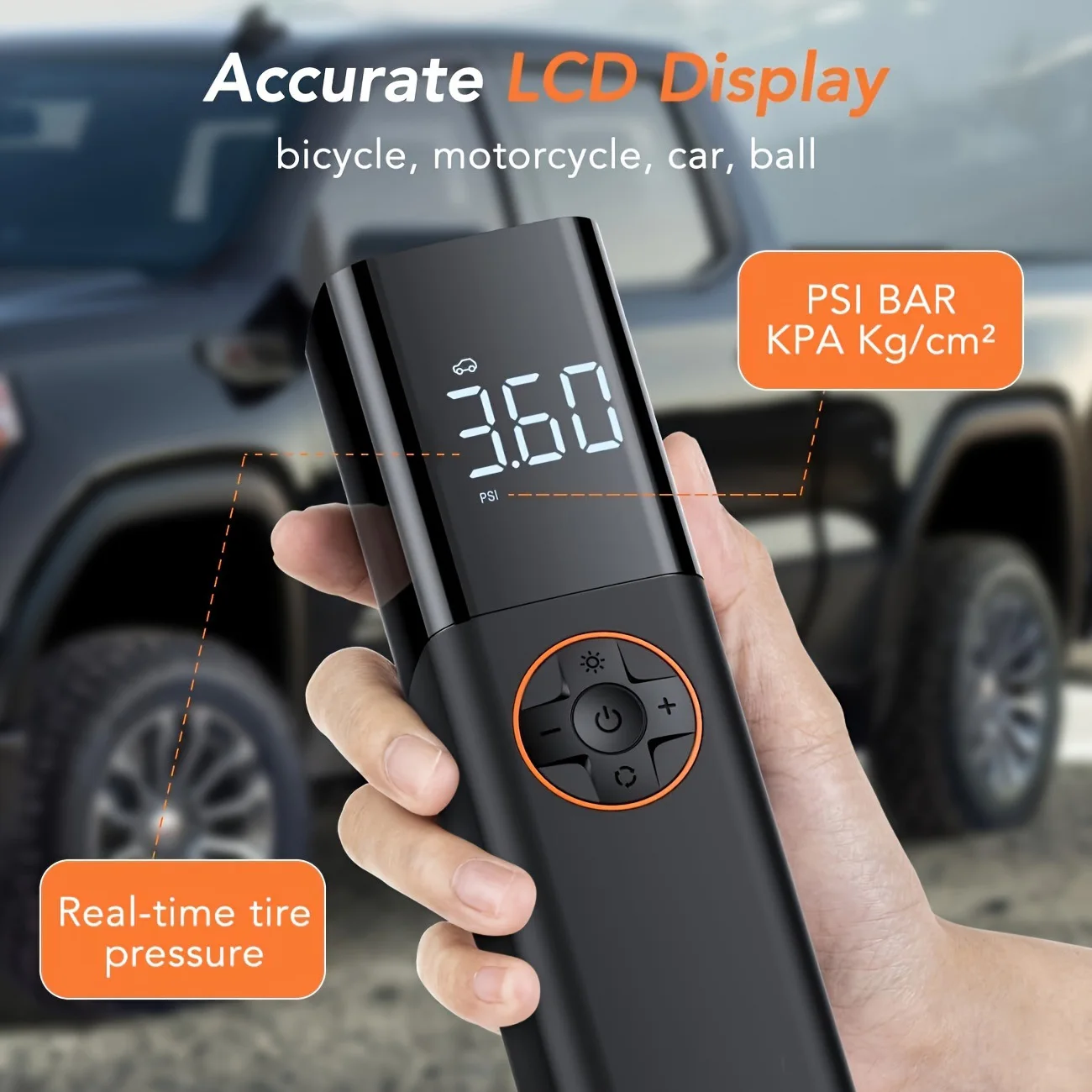 Tire Inflator Portable Air Compressor, DC 12V Small Air Pump for Car Tires, 150PSI Electric Tire Pump view 5