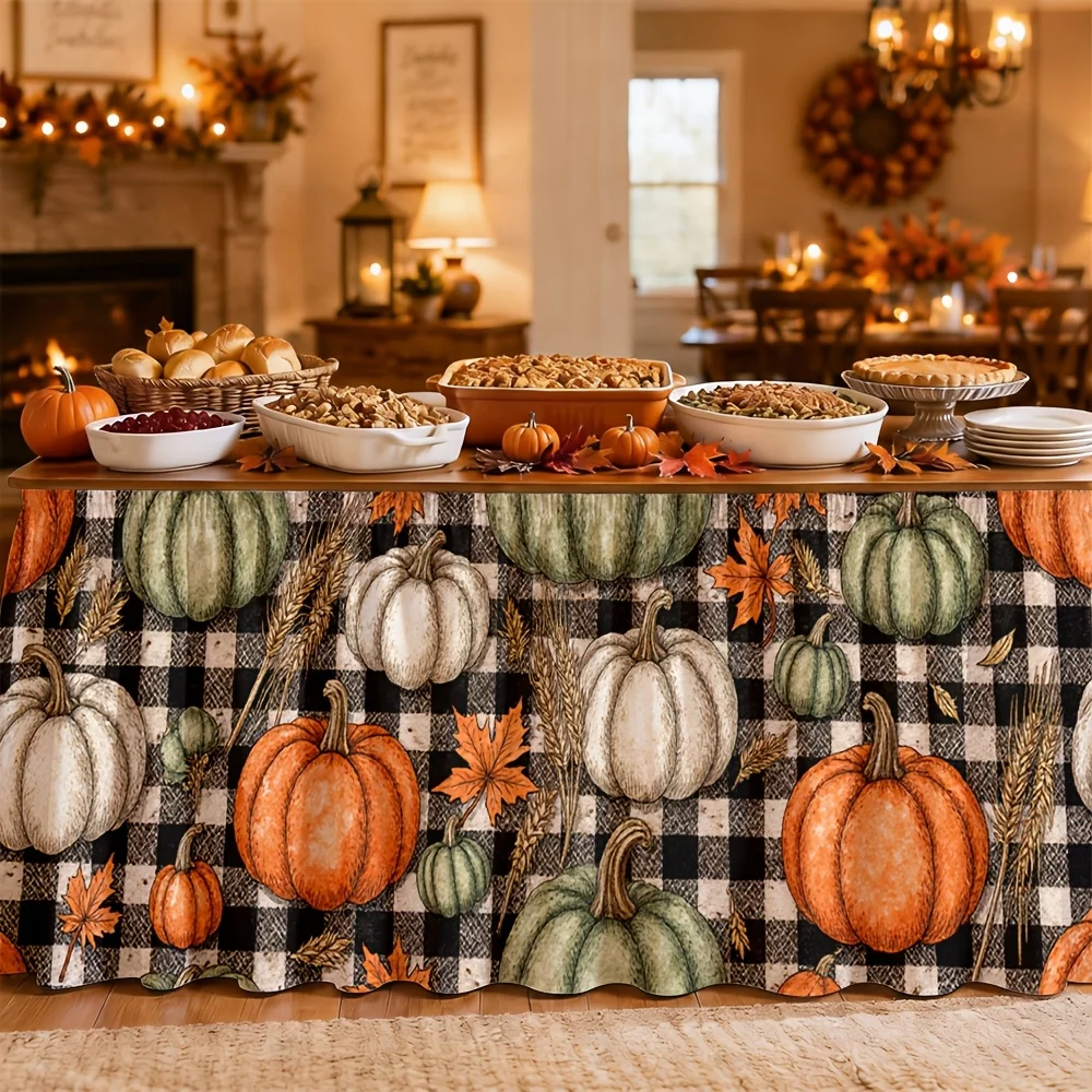 Table skirt/tableskirt autumn harvest, style, rural pastoral, suitable for occasions, family dinner