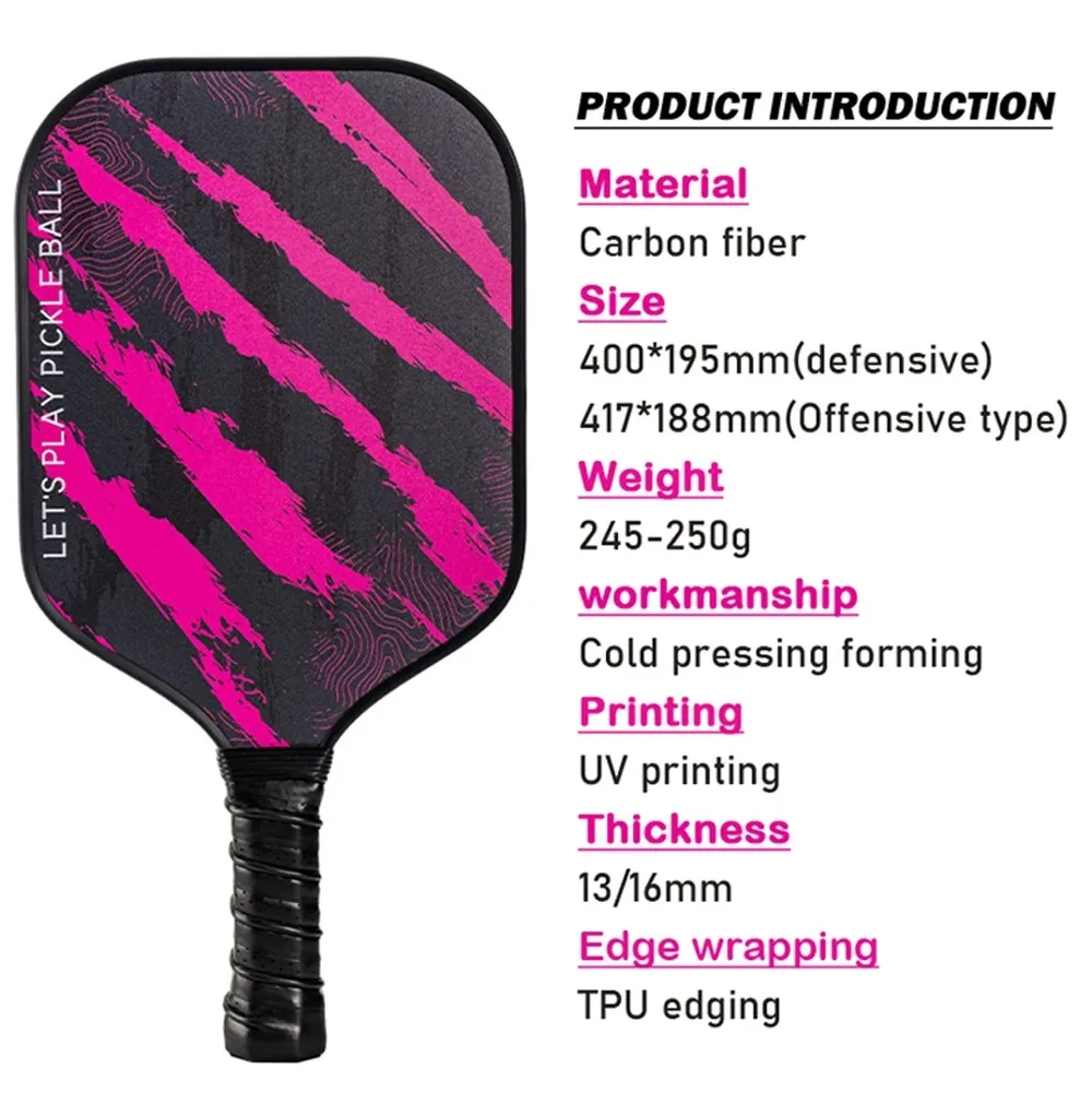 Carbon Fibre USAPA Pickleball Ball Racket Panddle USAPA Certified Premium Offensive style Defensive type 16MM
