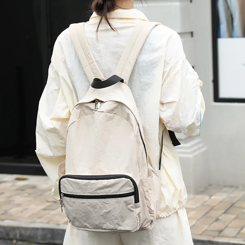 Summer Bag Back To School Black Backpack Personalized Nylon Overnight Bag Laptop Compartment Women Backpack