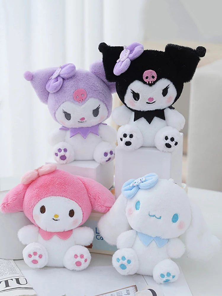 Kawali-Llavero de peluche Sanrio Kuromi Hello Kitty My Melody Cinnamoroll, juguetes de peluche, colgante de muñeca de peluche, regalo para niños, 14CM