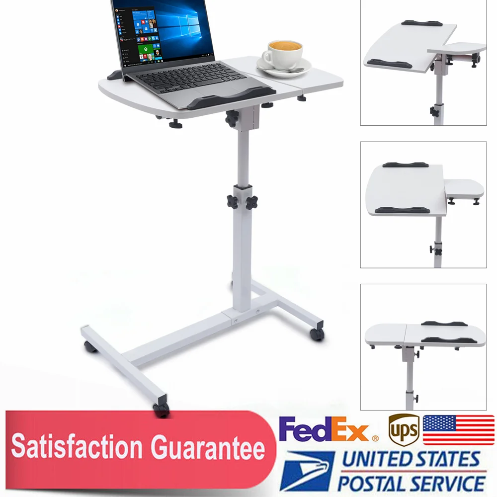 Laptop Lifting Table Movable,Bedside Computer Desk Height Adjustable Rolling Laptop Notebook Lift Table Cart  for Workstation