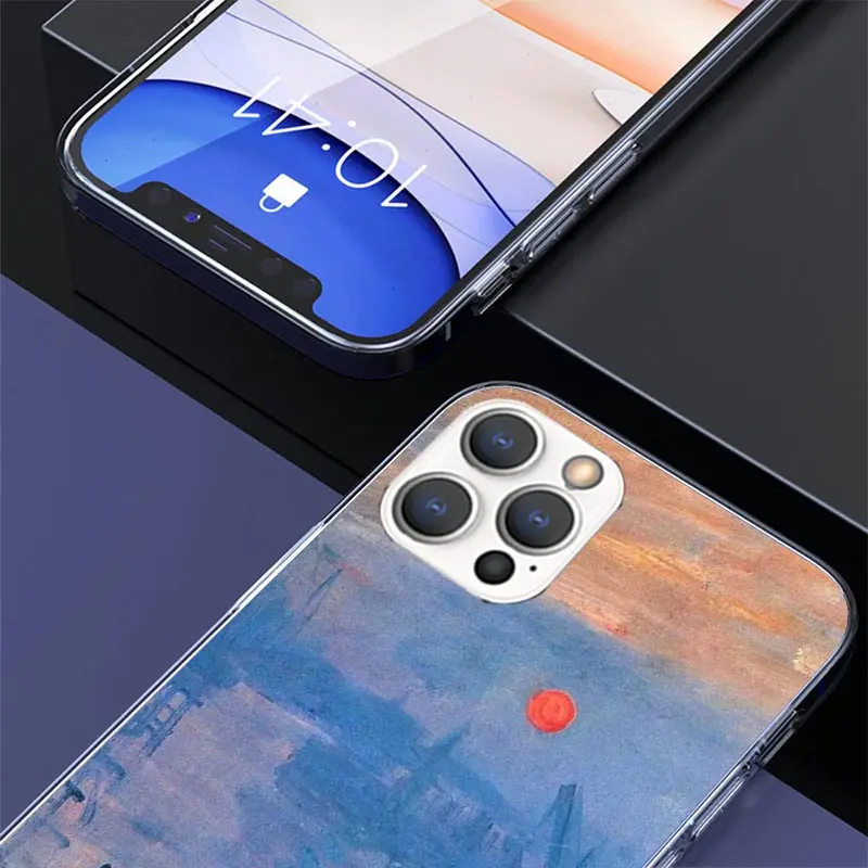Claude Monet Garden Lotus Bridge Case Phone Cover for Apple iphone 16 15 14 13 12 Mini 11 Pro Max 16E X XS XR 7 Plus 8 + SE 2020