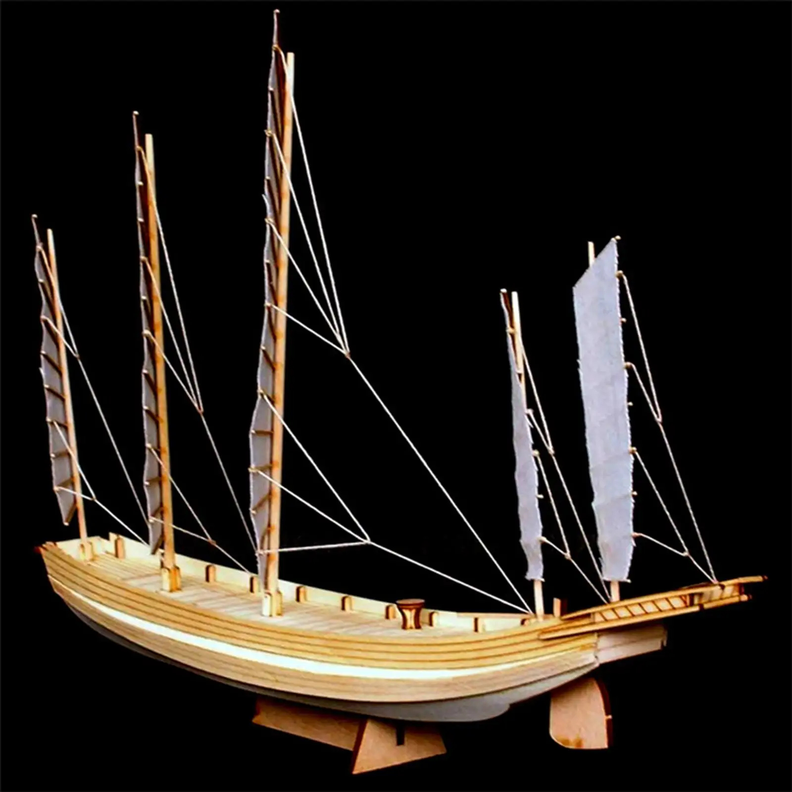 Houten zeilboot scheepsset boot speelgoed decor vakmanschap DIY 1:80 voor weergave