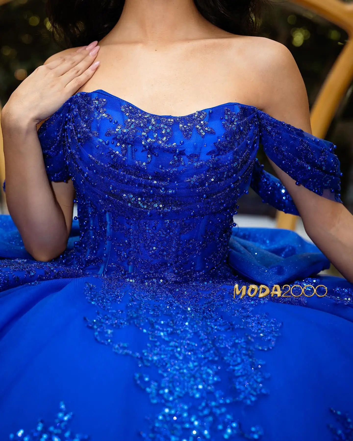 EVLAST Customized Royal Blue Quinceanera Dress Ball Gown Sequins Applique Beading Corset Sweet 16 Vestido De 15 Anos TQD985