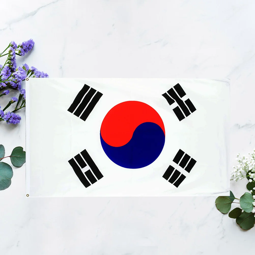 

90X150Cm Korea Flag Cheering Fan Durable Polyester Vivid Fade Resistant National Flag For Party Parade Sports Game Decoration
