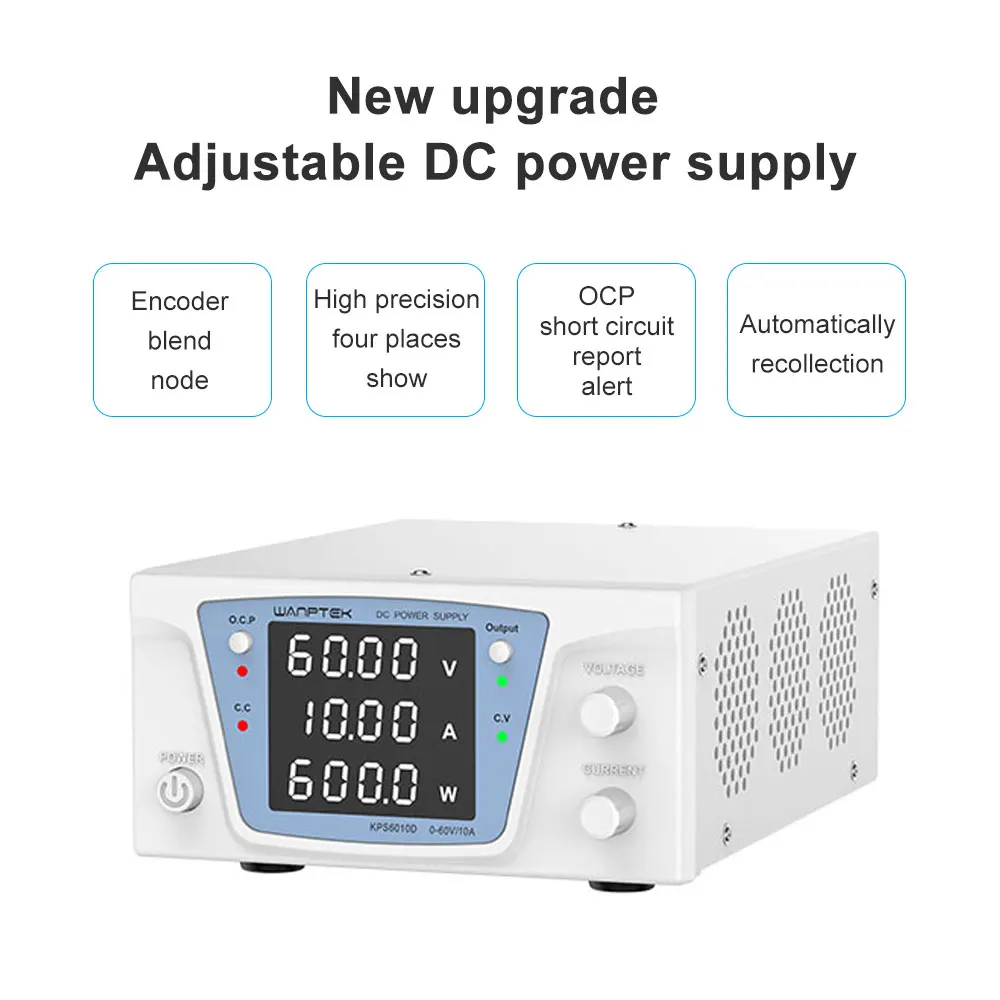 Wanptek DC Power Supply 30V 20A Lab Switching Power Supply 60V 10A Adjustable Power Supply AC220V 110V Aging Test Power Supply