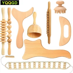 Wood Massage Tools Gua Sha Board Handheld Wooden Scraper Massage Rolls Lymphatic Drainage Tool for Release Cellulite Sore Muscle