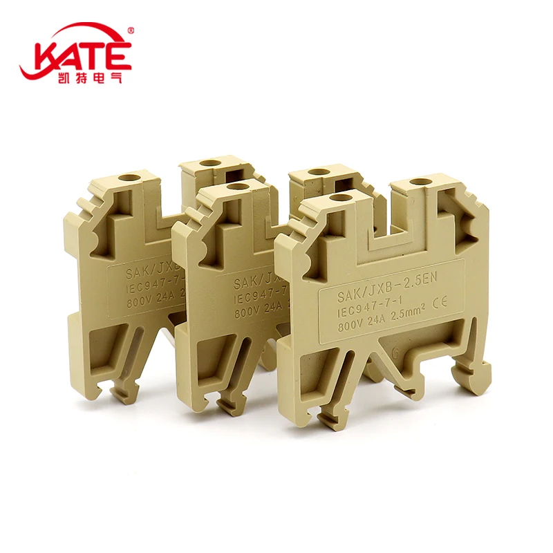 100PCS/PACK SAK/JXB 2.5EN Terminal Block Cable Connector Electrical Connector Screw Connection DIN Rail Terminal Block