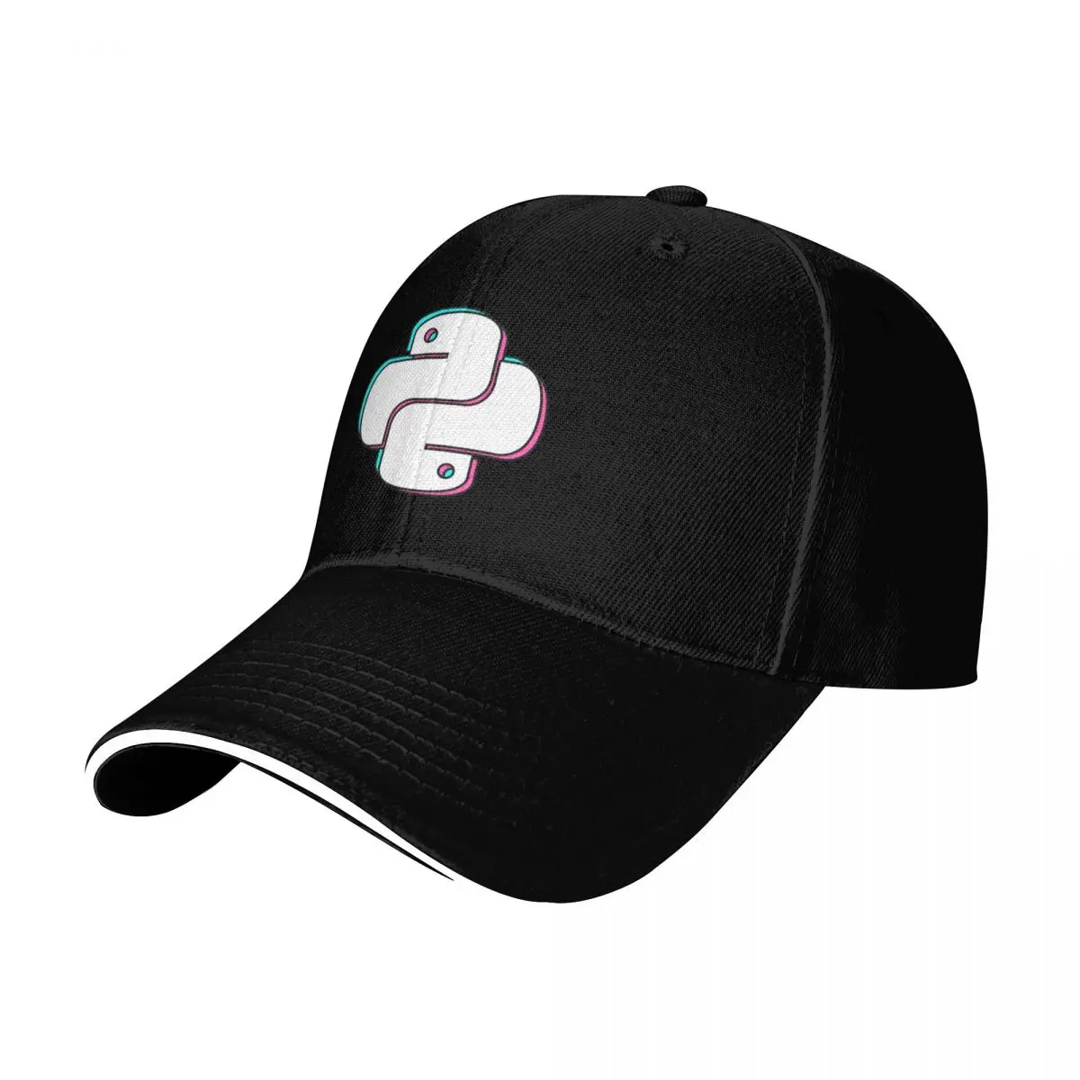 Python Logo Glitch Glitchy Baseball Cap Curved Brim Classic Fit Low Profile Unstructured Unisex for Men Women