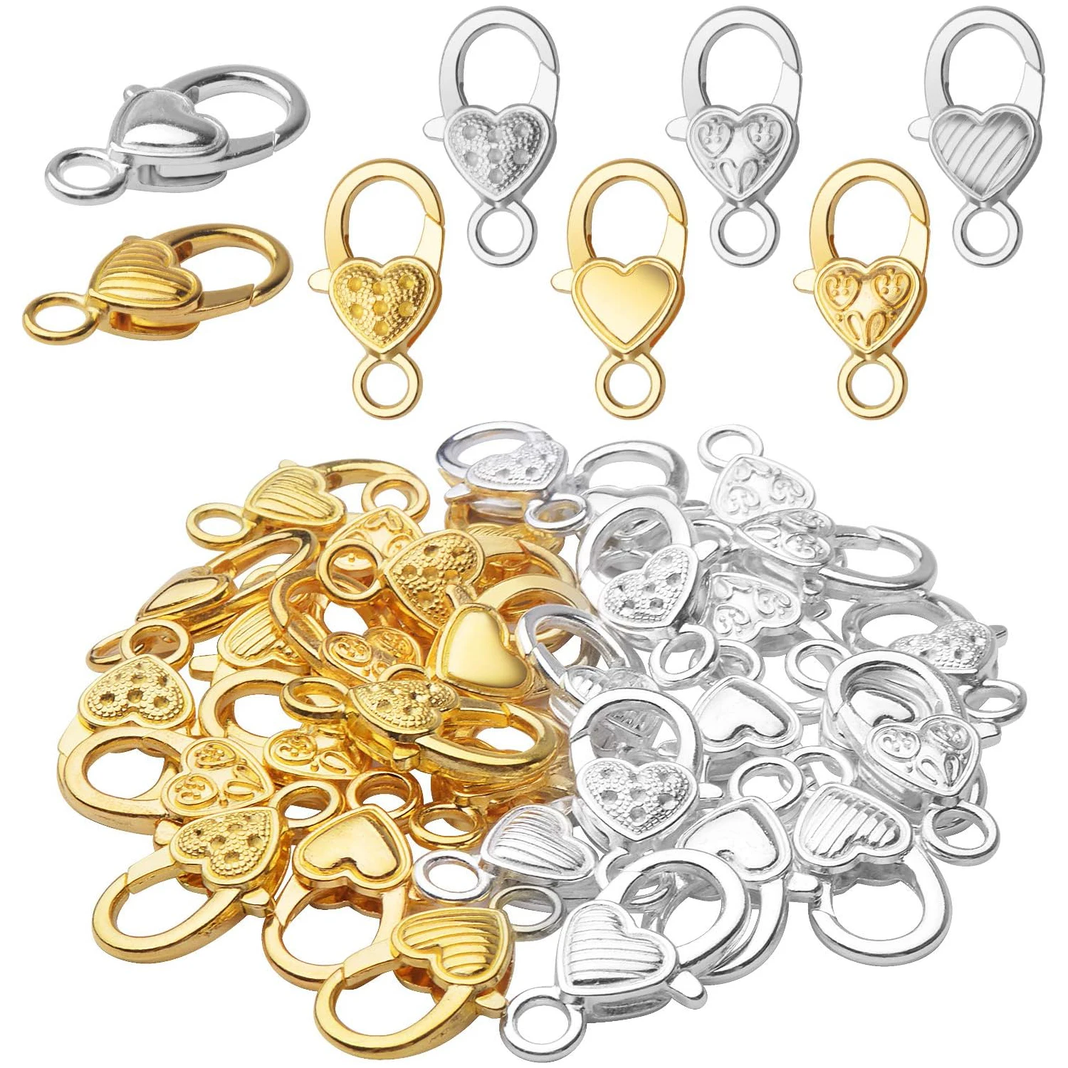 

32 шт. застежки-лобстеры в форме сердца, тибетские металлические застежки-лобстеры, фурнитура для изготовления ожерелий, браслетов, брелоков своими руками