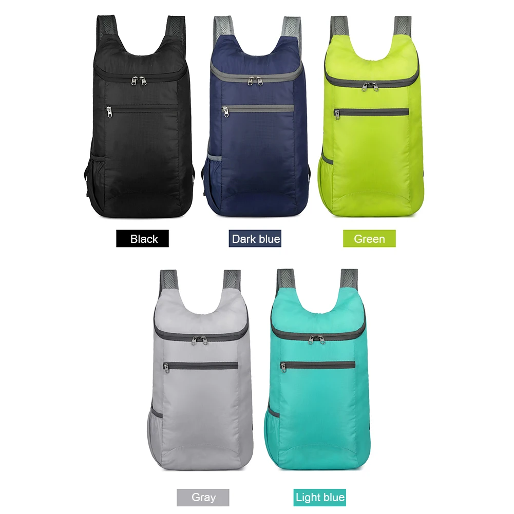 حقيبة ظهر رياضية خفيفة الوزن قابلة للطي سعة 20 لترًا، مقاومة للماء للتخييم، حقيبة ظهر للتخييم في الهواء الطلق والنزهات