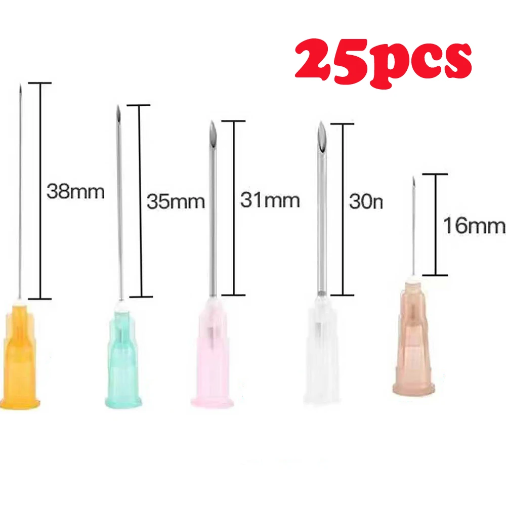 

25pcs Disposable Sharp Needle for Hyaluronic Acid Sterile Stainless Steel Tattoo Needle 16G 18G 20G 21G 25G 26G