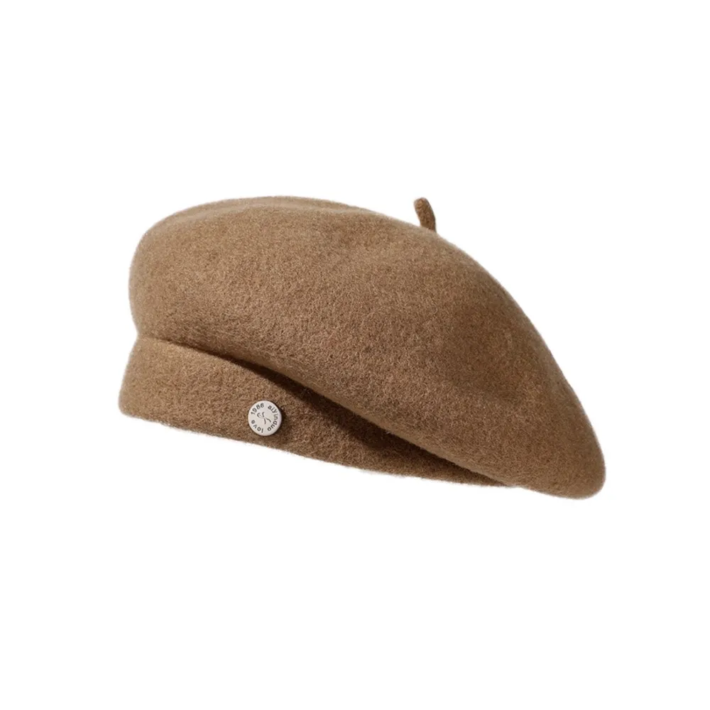 Beret Hat Women Autumn Winter Light Luxury Wool Blend Show Face Small Fashion Painter Hats England Retro Bud Cap