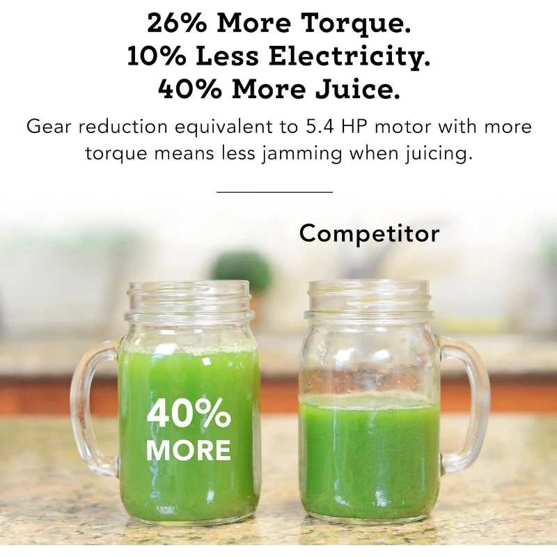 عصارة مضغ أفقية بطيئة، عصارة ضغط بارد واحدة، مستخرج عصير متعدد الوظائف، نظام محرك عالي السرعة