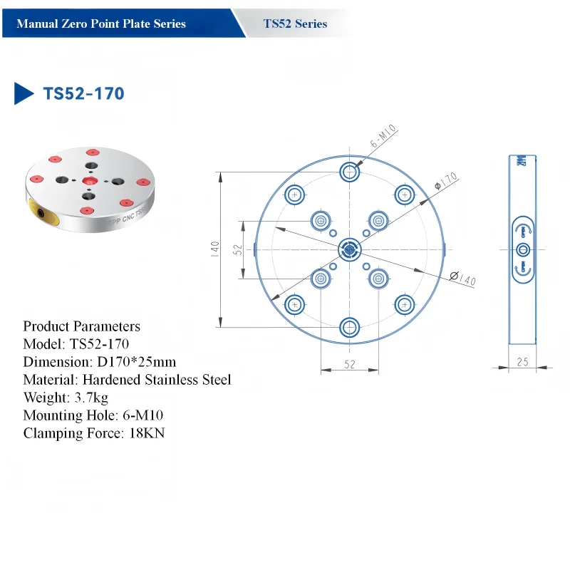 ZZP Manual Round Hardened Stainless Steel System Precision CNC Workholding For Milling Fixturing