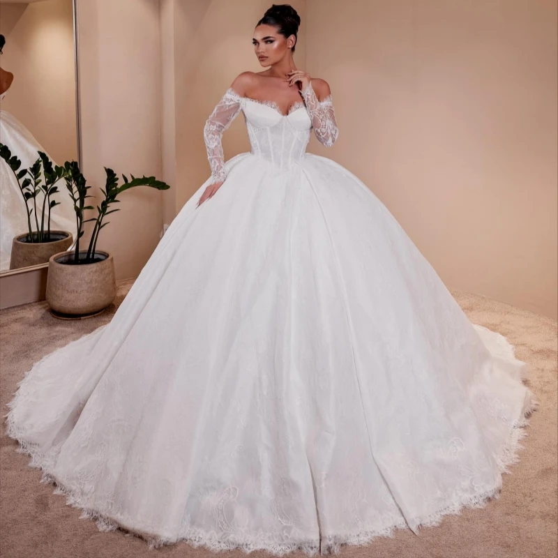 

Luxury White Dubai Arabic Mermaid Wedding Dresses Applique Lace Tull Court Train Wedding Dress Bridal Gowns vestidos de