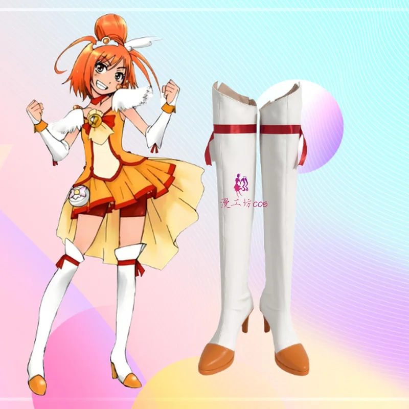 

Улыбка PreCure! Glitter Force Hino Akane Glitter Sunny Cure Sunny Косплей Сапоги Обувь