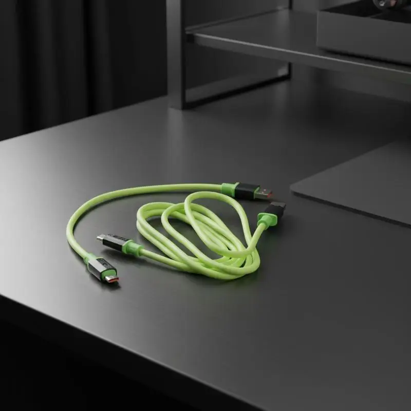 240W USB C Fast Charging Cord LED Power Display Type C to Type C Cable for   Laptop Daily Use