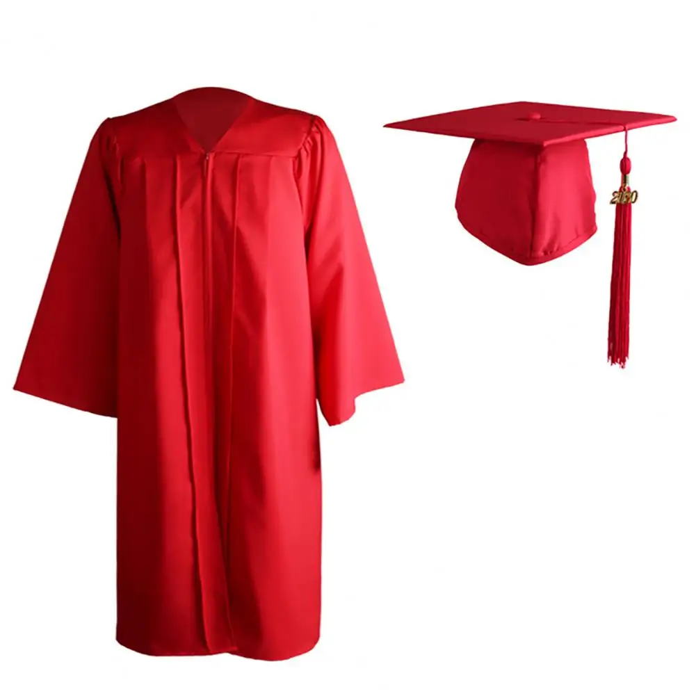 Uniforme Escolar de graduación, conjunto de Bata con borlas, uniforme para adultos, bata de escuela secundaria, gorra de Mortarboard para despedida de soltera