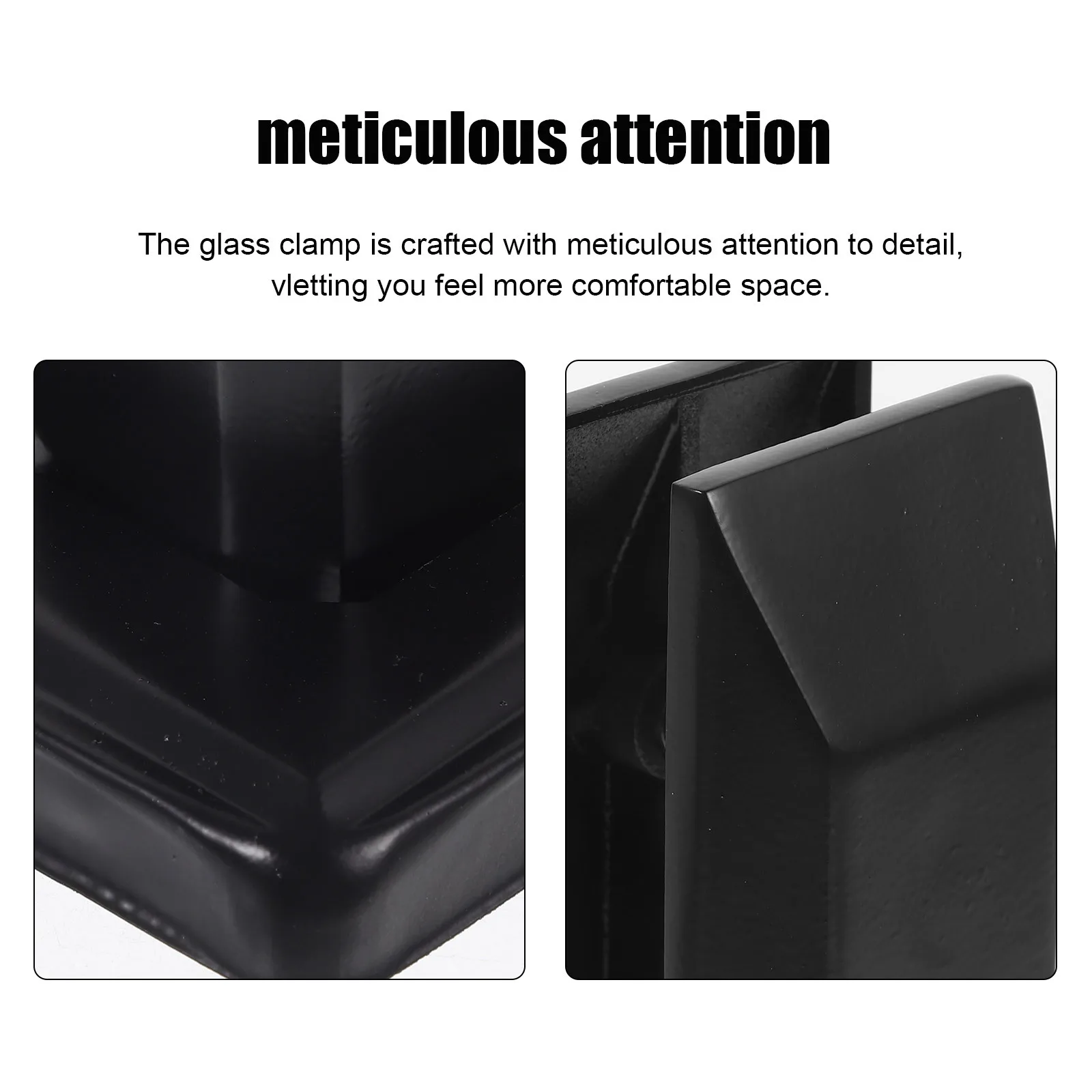 

Glass Clip Accessories 160mm Black Staircase Balustrade Post Clamps for Tempered Glass Railing Support DIY Projects Construction