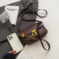 Retro Small Pu Leather Bag Women's Original Fashion Lock Women's Crossbody Shoulder Sac Senior Handbag Underarm Bag Designer