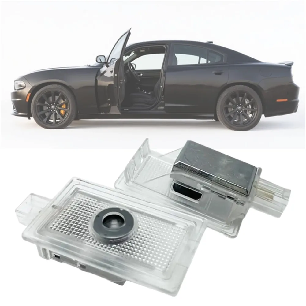 باب السيارة الإسقاط LED لمبة ملحقات السيارات مناسبة ل شاحن دودج 2006-2019-2021-2022-2024 المنتقم ماغنوم ترحيب ضوء 2X