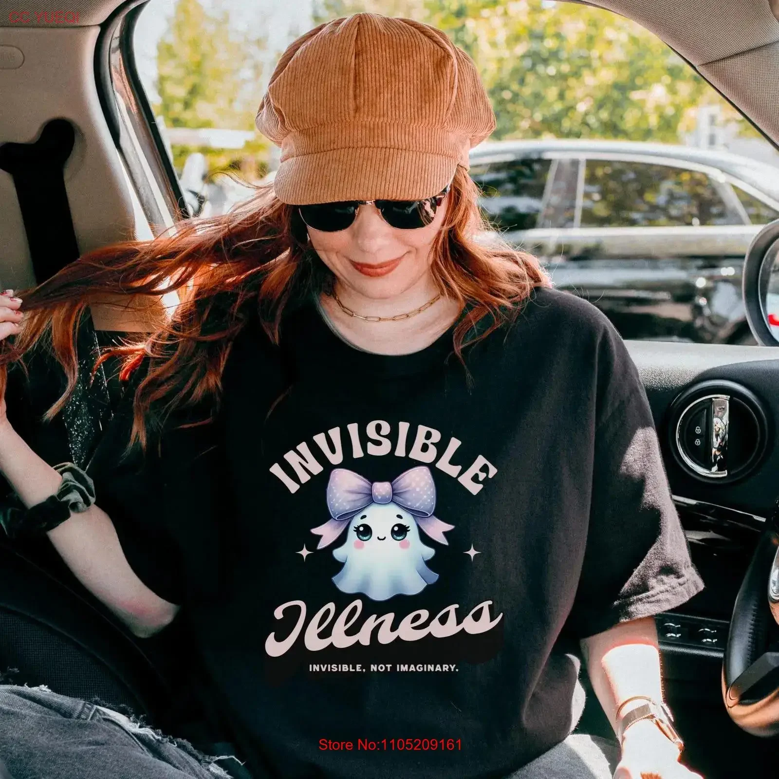 

Invisible Illness GhosT T Shirt Funny Spoonie for Chronic Wife Fibromyalgia Hidden Disability Awareness Idea CRPS vintage