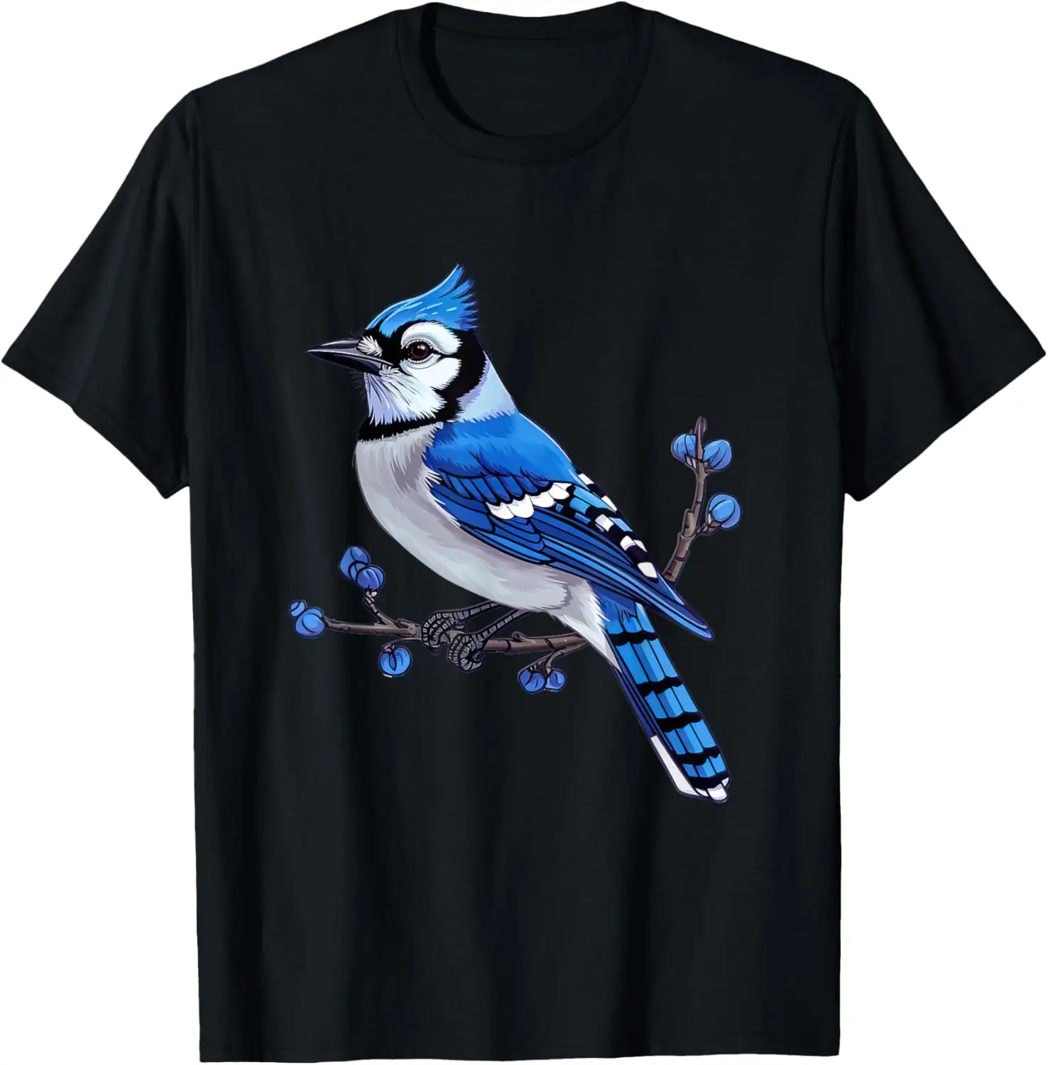 Blue Jay Graphic T-Shirt 100% Cotton Trendy Y2K Short-Sleeve Tee – Soft, Quick-Drying, All Occasion Casual  Suitable For Concert Party Hanging Out Sightseeing Trip
