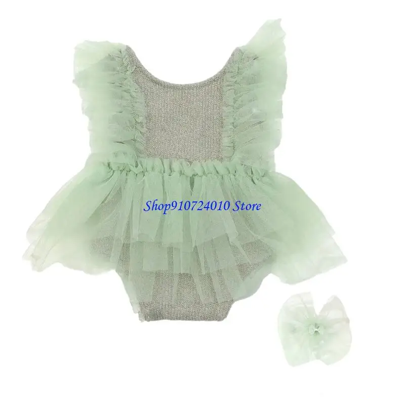 

77HD новорожденных фотосъемка для ромпера нежно кружев